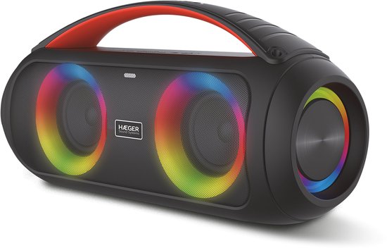 Haeger Cool Boom Bluetooth Speaker - Met Afstandsbediening - 29 uur Batterijduur - Boombox - Draadloos - Muziek Box van Merkloos