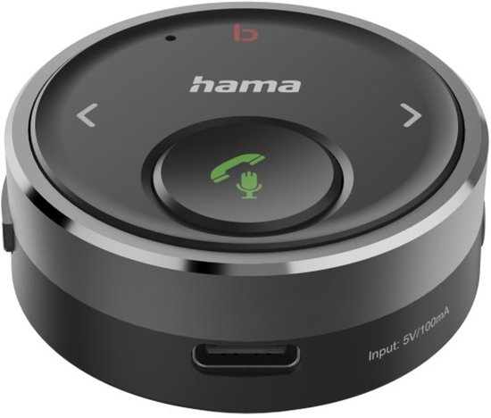Hama Bluetooth®-Receiver für Kfz, 3,5-mm-Stecker, Sprachsteuerung, Freisprechen Bluetooth handsfreekit van Hama