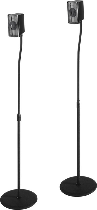 Hama Luidsprekerstandaard, in hoogte verstelbaar, kabelgeleiding, universeel, zw van Hama
