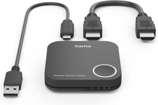 Hama Wireless-Display-Adapter, HDMI™, Full-HD 1080p, inkl. Kabel Draadloos Full HD presentatiesysteem 30 m 1920 x 1080 van Merkloos