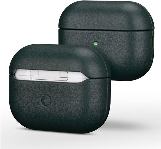 Handgemaakt voor AirPods Pro 2 lederen hoes | Niet voor AirPods Pro (1e generatie) - AirPods Pro 2e generatie lederen hoes - top nerf koeienleer - donkergroen