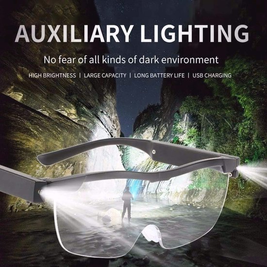 Handsfree Vergrootglas met LED-verlichting voor Lezen en Hobby's - 160% Vergroting van Fancii