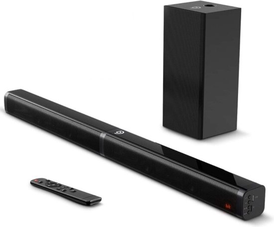Happyment® Soundbars voor TV & PC - Bioscoop ervaring - Subwoofer - Bluetooth - 3D stereo surround sound USB - 100W van Happyment
