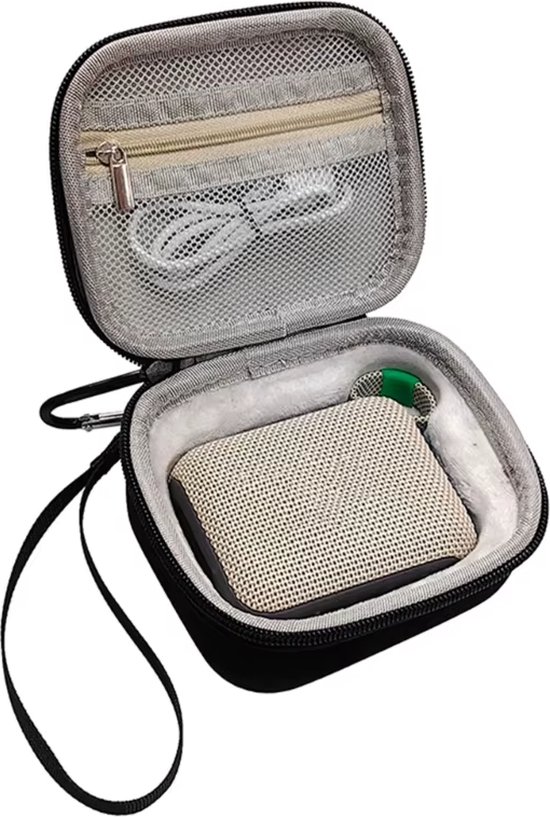 Hard Cover Opberghoes geschikt voor JBL GO 4 - Beschermhoes Travel Case Hoes Opbergtas - Zwart/grijs van iMoshion