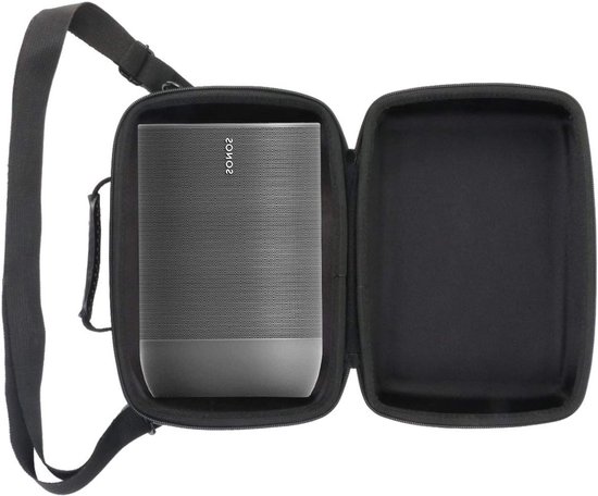 Harde Beschermcase voor Draadloze Bluetooth Speaker - Ideaal voor Sonos Move en Andere Modellen - Zwart met Voering