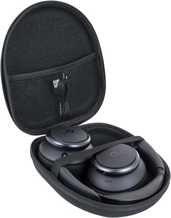 Harde beschermhoes compatibel met Soundcore van Anker Q11i Q20i Q30 Q45 / Life Q30 / H30i / Space One / Space One Pro, draadloze hoofdtelefoon, zwart
