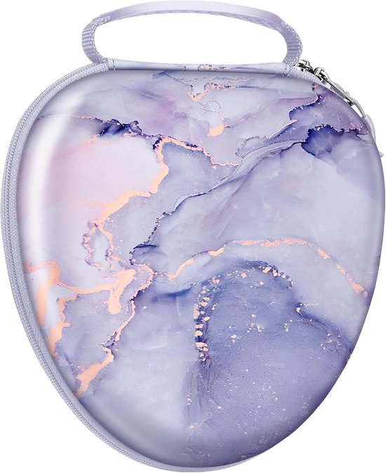 harde hoes voor AirPods Max hoofdtelefoon, vervangende beschermende reis- en opbergtas met automatische wake/sleep voor AirPods Max (lavendel marmer)