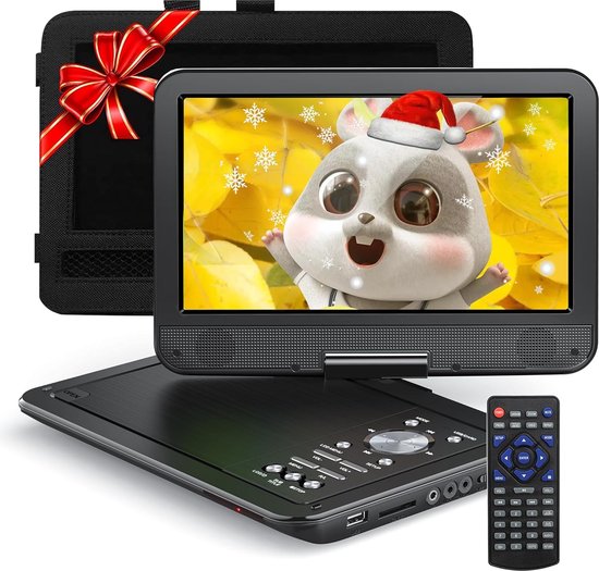 HD Zwenkscherm Draagbare DVD-speler - Geheugenafspeelfunctie en Synchronisatie - Ondersteunt Diverse Mediaformaten - Compact en Draagbaar Ontwerp voor Onderweg Entertainment van Ayangoods