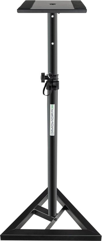 Height Adjustable Studio Monitor Tripod Stand 80-130cm - Triangular Base Steel Legs - Rubber Strips - Black speaker stands for table monitor van Nordell