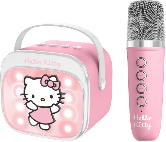 Hello Kitty - karaoke set voor kinderen - draadloze microfoon en speaker - met lichteffecten - stemvervorming