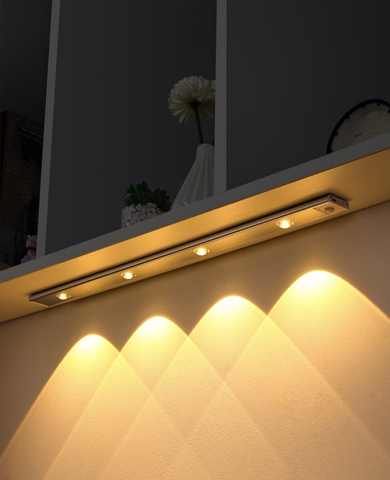 Heuts Goods - LUXE Nachtlampje met bewegingssensor - Wandlamp - Wandlamp Binnen - USB Oplaadbaar - Magnetische Montage - Dimbaar - LED Licht - Inclusief Oplaadkabel - Meerdere kleuren - 40CM van Heuts Goods