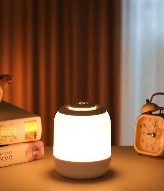 Heuts Goods - Nachtlampje Kinderen - nachtlampje baby - Nachtlampje Volwassenen - Dimbaar - 3 Kleuren - Oplaadbaar - Wit van Heuts Goods