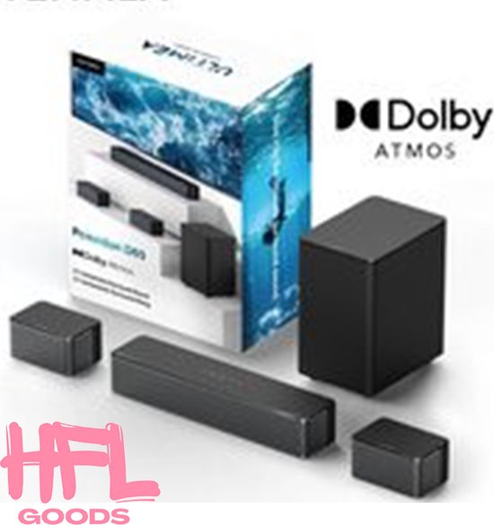 HFL Goods Ultieme Dollby Atmos- 5.1 Soundbar - Draadloze Subwoofer - Thuistheater - Zwart van HFL Goods