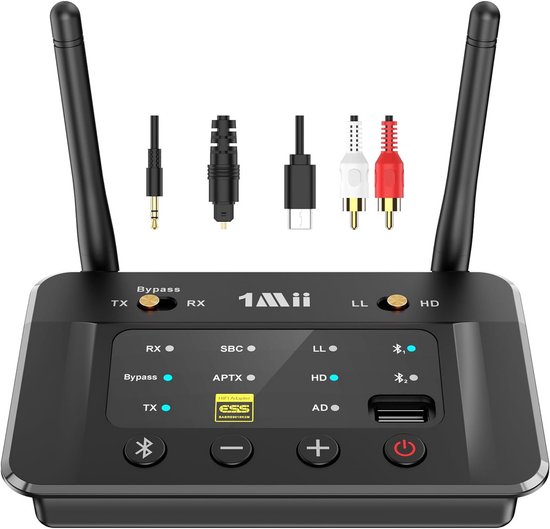 HiFi Bluetooth 5.3 Adapter - 3-in-1 Transmitter & Receiver voor TV, Speakers en Stereo Systemen van Merkloos