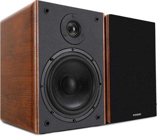 Hifi Boekenplank Luidsprekers - Compacte Geluidsboxen - Muziek Luisteren Thuis - 2-Weg Systeem - 6.5 Inch Woofer - Bruine Houtlook