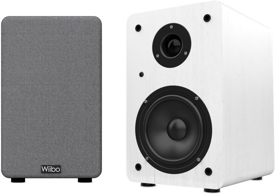 Hifi Luidsprekers - Boekenplank model - Muziek luisteren - 100 Watt vermogen - 250x180x300mm - Wit