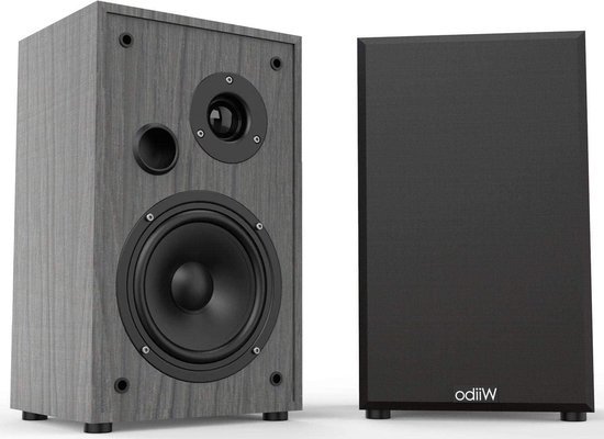 Hifi Luidsprekers - Boekenplank Model - Muziek Luisteren - Spiegelreflex Technologie - 100 W - Grijs
