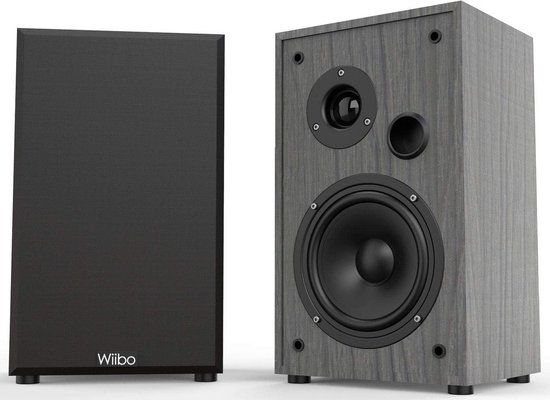Hifi Luidsprekers - Boekenplank Model - Muziek Luisteren - Spiegelreflex Technologie - 100 Watt - Grijs