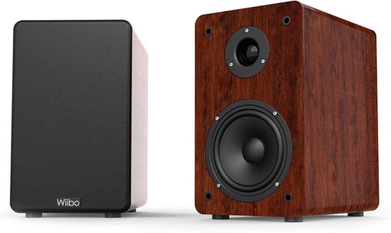 HiFi Luidsprekers - Boekenplank Speakers - Muziek Luisteren - Bass Reflex Systeem - 100 Watt - Eiken
