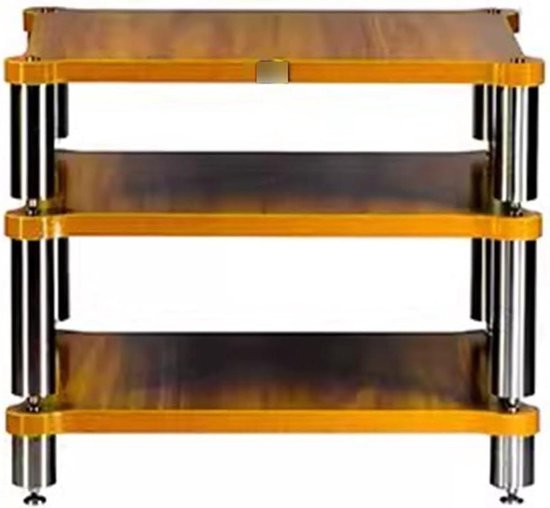 Hifi Rack - Audio Meubel - Muziek Luisteren - Massief Houten Constructie - 60x70x48 cm - Houtkleur