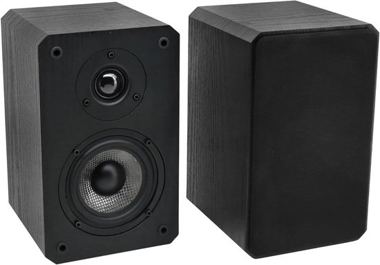 Hifi Rack Speaker - Boekenplank Speaker - Muziek Afspelen - Bass Reflex Systeem - 2x 50 Watt - Zwart