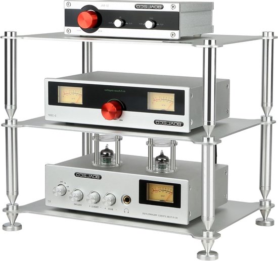 Hifi Rack voor Audio Componenten - Stevig Aluminium Frame en Zuilen