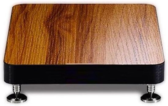 Hifi rek - Audio meubel - Geluid verbeteren - Schokabsorberende spijkers - 34 x 39 cm - Houtkleur