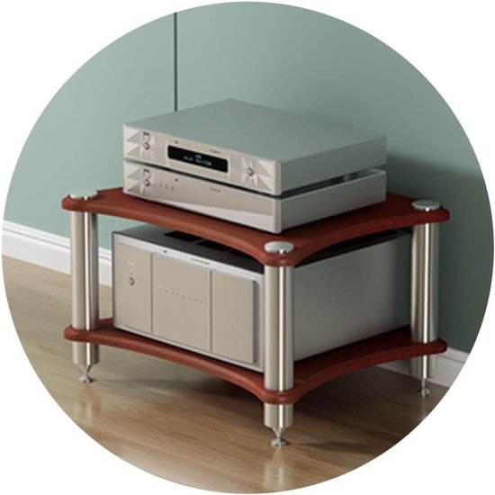 Hifi Rek - Audiomeubel - Geluid Verbeteren - Meerlaags Ontwerp - 2-delig - Bruin