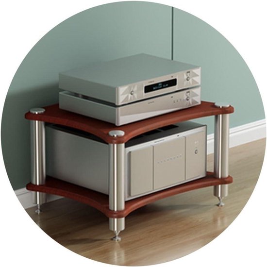 Hifi Rek - AV Plank - Optimaal Geluid - Stabiele Constructie - 60 x 48 cm - Bruin