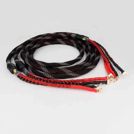 HIFI Speaker Kabel - Versterker Kabel - Muziek Luisteren - Zuiver Koper - 1 Meter - Zwart