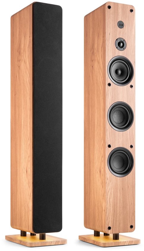 HiFi speakers - Audizio ARCO - Actieve speakers met DAB radio - Bluetooth pairing - 320W - Houtlook van Merkloos