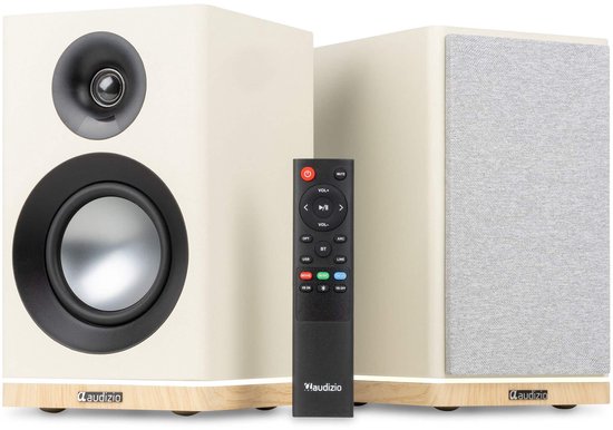HiFi speakers - Audizio KS12 - Actieve speakerset - HDMI en Bluetooth - Ambient light - 80W - Crème
