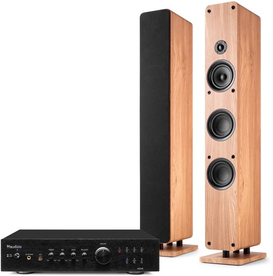 HiFi stereo set - Audizio ARCO - Home cinema set - HiFi speakers en stereoversterker - Hout - 320W van Merkloos