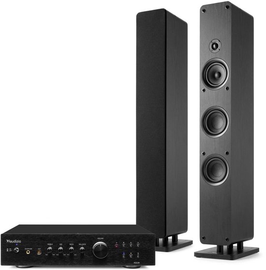 HiFi stereo set - Audizio ARCO - Home cinema set - HiFi speakers en stereoversterker - Zwart - 320W van Merkloos