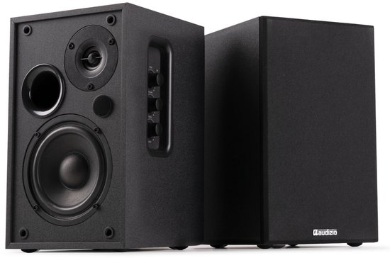 HiFi stereo set - Audizio KS02 - Boekenplank speakers - Bluetooth - 80W - Zwart van Audizio