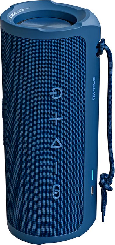 HiFuture Ripple-Luidspreker: Bluetooth 5.3, Draagbare krachtige basluidspreker, tot 12 uur speeltijd, 30 W draadloze muziekdoos, IPX7 water- en stofbestendig, 10 meter bereik, 10 W snel opladen, Kleur (Blauw) | van HI