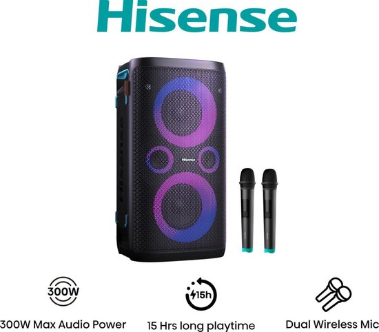 Hisense Party Storm 1 - Partyspeaker 300W - Zwart van Hisense