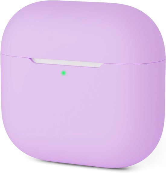 Hoes Compatibel met AirPods 4th Generation hoes 2024, Ultra-Thin, Beschermend Siliconen hoesj voor AirPods 4, LED vooraan zichtbaar (paars)