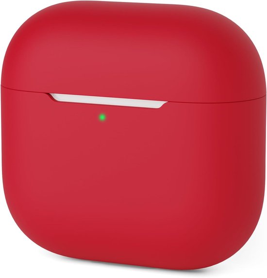 Hoes Compatibel met AirPods 4th Generation hoes 2024, Ultra-Thin, Beschermend Siliconen hoesj voor AirPods 4, LED vooraan zichtbaar (Rood)