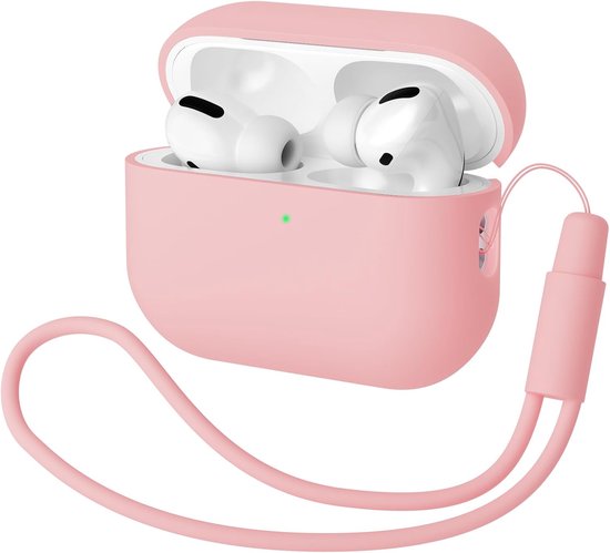 Hoes Compatibel met Airpods Pro 2 Generation hoes 2022, Ultra-Thin, siliconen stootvaste zachte beschermhoes voor Airpods Pro 2, LED vooraan zichtbaar (Roze)