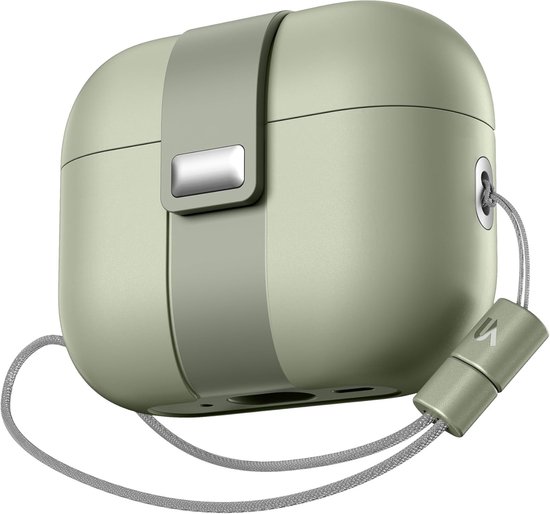 Hoes compatibel met AirPods Pro 2 / Pro, magneetsluiting, beschermhoes voor Airpods Pro 2/Pro Generation case, robuuste cover met stijlvolle draaglus, voor dames en heren, groen