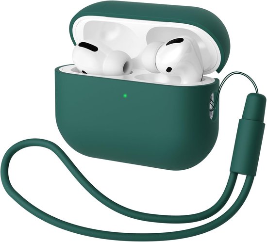Hoes compatibel met Airpods Pro 2e generatie hoes 2022, Ultra-Thin, zachte bescherm hoes voor Airpods Pro 2, LED vooraan zichtbaar (donkergroen)