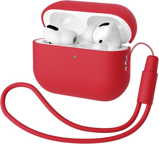 Hoes compatibel met Airpods Pro 2e generatie hoes 2022, Ultra-Thin, zachte beschermhoes voor Airpods Pro 2, LED vooraan zichtbaar (Rood)