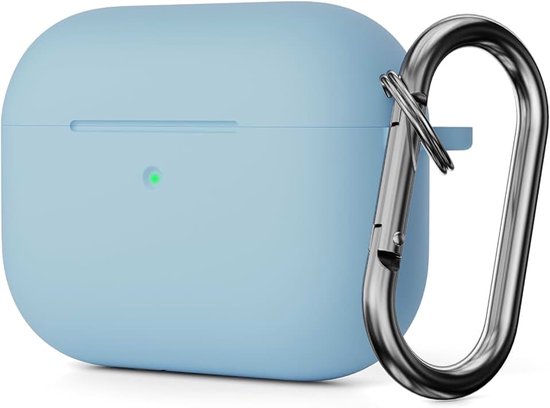 hoes compatibel met AirPods Pro 3e Generatie, beschermhoes voor AirPods Pro 3 2025, schokbestendige beschermhoes, led aan de voorkant, hemelsblauw