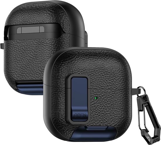 Hoes compatibel met Huawei FreeClip 2 met karabijnhaak, slank, schokbestendige hoofdtelefooncase, siliconen + PC, krasbestendige oortelefoon beschermhoes, afdekking, ondersteunt draadloos