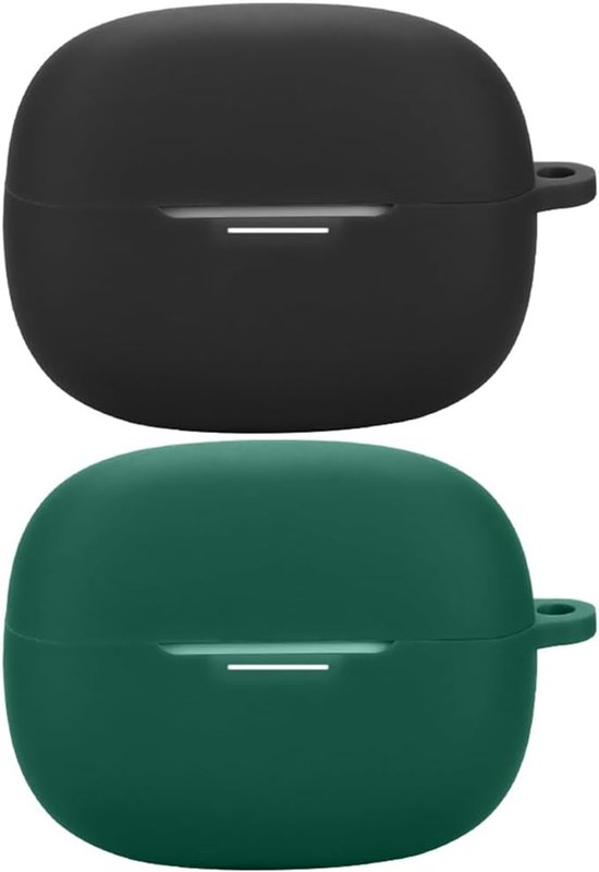 Hoes compatibel met Redmi Buds 6 Pro, ondersteunt draadloos opladen, schokbestendige beschermhoes, grappige 3D-cartoons, zwart/groen, 2 stuks