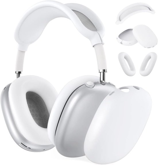 Hoes voor AirPods Max Hooftelefoons van MMOBIEL - Siliconen Oorkussens/Oorschelp/Hoofdband Beschermhoes - Anti-Kras Zachte Beschermer - Wit