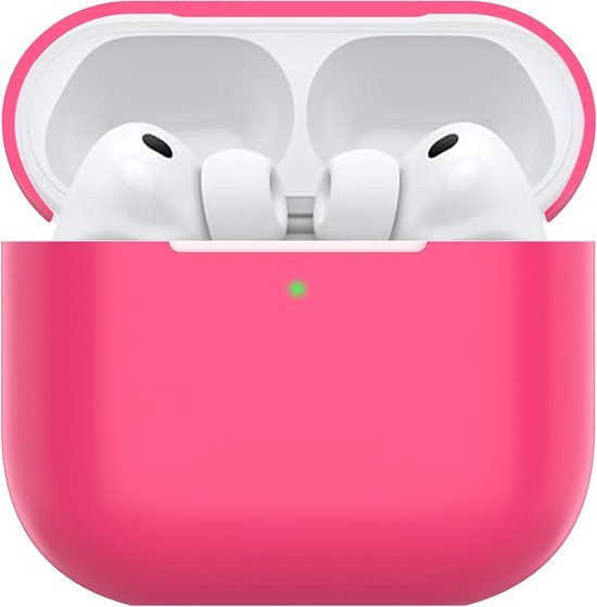Hoes voor Airpods Pro 3, dun beschermend Silicone Case voor Air Pods Pro 3 2025 (USB-C) Skin Front LED zichtbaar siliconen hoesje, Watermelon Red