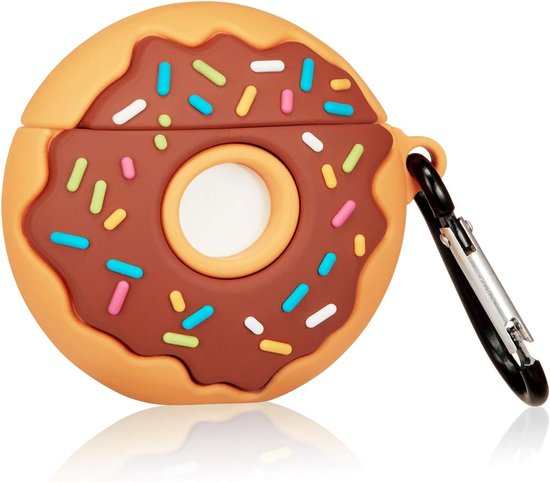 Hoes voor AirPods Pro Bescherming Zachte Siliconen AirPod 3 / Pro Oplaadhoes Cartoon Leuke Huid Meisjes Vrouwen Case Accessoires Sleutelhanger Mode Grappige Air Pods 3 Hoesjes Bruin Donuts