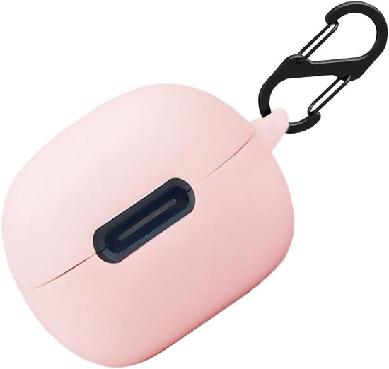 Hoes voor Anker Soundcore Liberty 4 NC tas, stootvaste beschermhoes en huid beschermhoes voor Anker Soundcore Liberty 4 NC met sleutelhanger (roze)